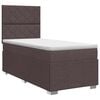 vidaXL Boxmadras med topmadras M&oslash;rk Brun 90 x 200 cm Stof