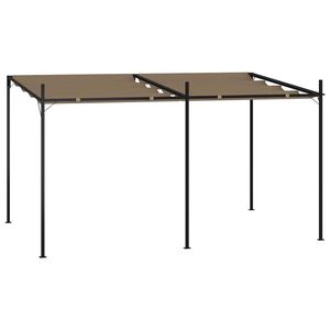 vidaXL havepavillon med udtr&aelig;kkeligt tag 400x300x233 cm gr&aring;brun