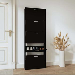 vidaXL skoskab 59x17x169 cm konstrueret tr&aelig; sort