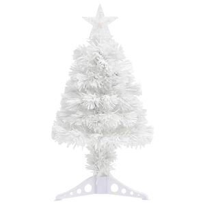 vidaXL kunstigt juletr&aelig; med lys 64 cm fiberoptisk hvid
