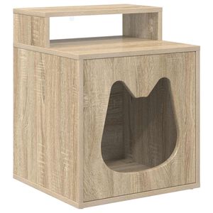 vidaXL Kat Hus Sonoma-eg 42,5 x 40 x 53,5 cm Konstrueret tr&aelig;