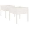 vidaXL plantekasser 2 stk. 70x70x70 cm massivt fyrretr&aelig; hvid
