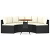 vidaXL sofas&aelig;t til haven 5 dele med hynder polyrattan sort