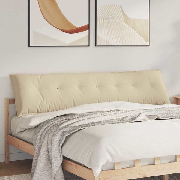 vidaXL Rygpude Creme 200 x 50 cm Mikrofiberstof