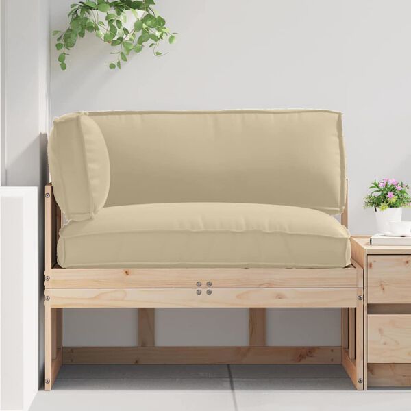 vidaXL Palle Pudes&aelig;t 3 pcs Beige Oxford stof