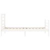vidaXL sengeramme med sengegavl Single massivt træ hvid