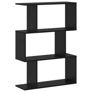 vidaXL Bogskab 3 niveauer 70 x 24 x 97 cm Konstrueret tr&aelig; Sort eg