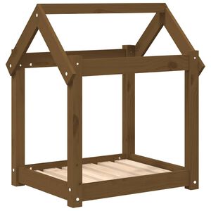 vidaXL hundeseng 61x50x70 cm massivt fyrretr&aelig; gyldenbrun
