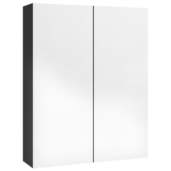 vidaXL badev&aelig;relsesskab med spejl 60x15x75 cm MDF skinnende sort