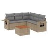 vidaXL sofas&aelig;t til haven 6 dele med hynder polyrattan beige