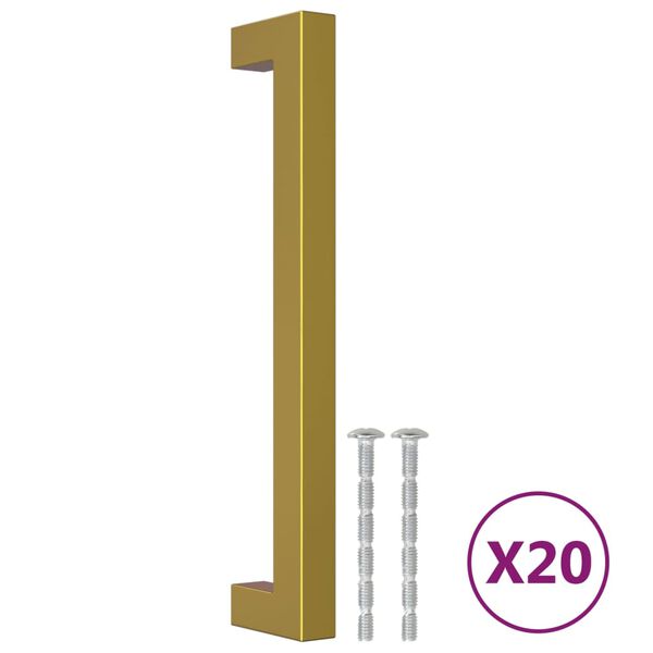 vidaXL skabsh&aring;ndtag 20 stk. 160 mm rustfrit st&aring;l guldfarvet