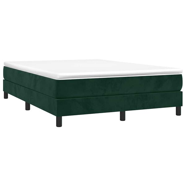 vidaXL Boxspring sengeramme M&oslash;rkegr&oslash;n 140x190 cm Fl&oslash;jl