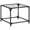 vidaXL sofabord med transparent glastop 50x50x40 cm st&aring;l