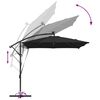 vidaXL Kantilever bananparasol Sort 249 x 249 x 250 cm