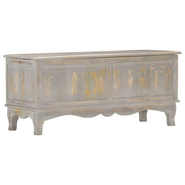 vidaXL opbevaringskasse 100x38x45 cm massivt mangotr&aelig; gr&aring;