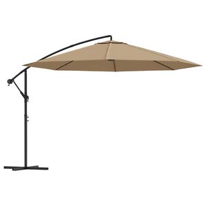 vidaXL h&aelig;ngeparasol 350 cm st&aring;lstang gr&aring;brun