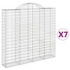 vidaXL buede gabionkurve 7 stk. 200x30x180/200 cm galvaniseret jern