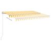 vidaXL markise m. LED-lys + vindsensor 3x2,5 m automatisk gul og hvid