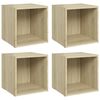 vidaXL tv-borde 4 stk. 37x35x37 cm konstrueret tr&aelig; sonoma-eg