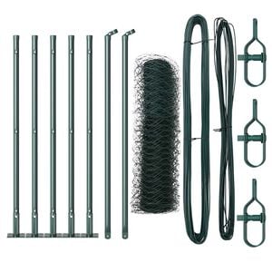 vidaXL Hexagonal hegn med betonbund 10 x 0,5 m PVC-belagt st&aring;l Gr&oslash;n