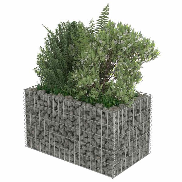 vidaXL gabion-højbed 90x50x50 cm galvaniseret stål