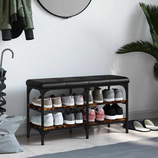 vidaXL skob&aelig;nk 82x32x47 cm konstrueret tr&aelig; r&oslash;get egetr&aelig;sfarve