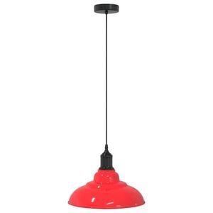 vidaXL pendellampe h&oslash;jdejusterbar E27 &Oslash; 31 cm metal glans r&oslash;d