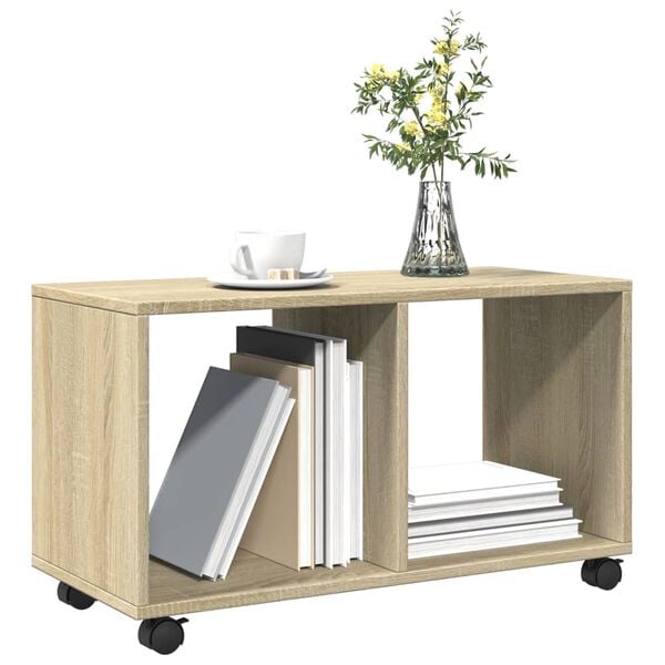 vidaXL rullebord 72x33x42,5 cm konstrueret træ sonoma-eg