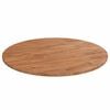 vidaXL rund bordplade &Oslash;80x1,5 cm behandlet massivt egetr&aelig; lysebrun
