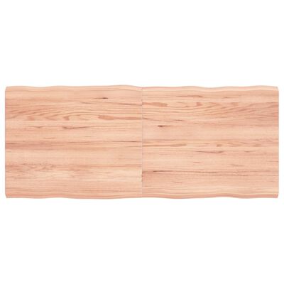 vidaXL bordplade 120x50x(2-4) cm naturlig kant behandlet træ lysebrun
