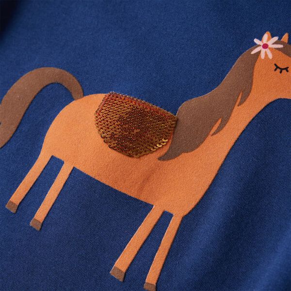 Lang&aelig;rmet T-shirt til b&oslash;rn str. 140 marinebl&aring;