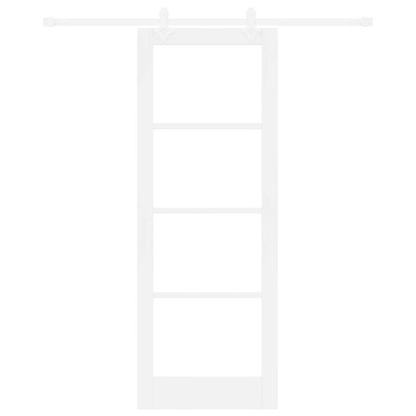 vidaXL Skydedør Hvid 78 x 211 cm Massivt fyrretræ og glas