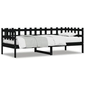 vidaXL daybed 80x200 cm massivt fyrretr&aelig; sort