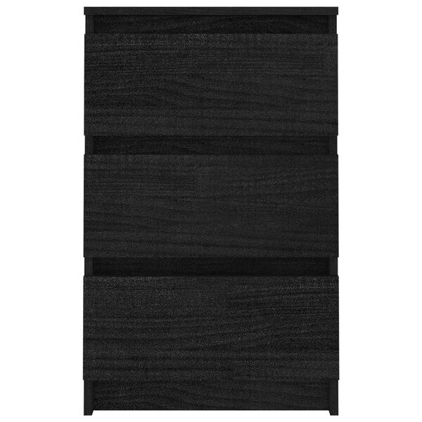 vidaXL sengeborde 2 stk. 40x29,5x64 cm massivt fyrretr&aelig; sort