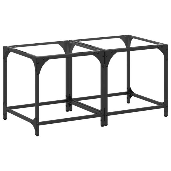 vidaXL sofaborde med transparent glastop 2 stk 40x40x40 cm st&aring;l