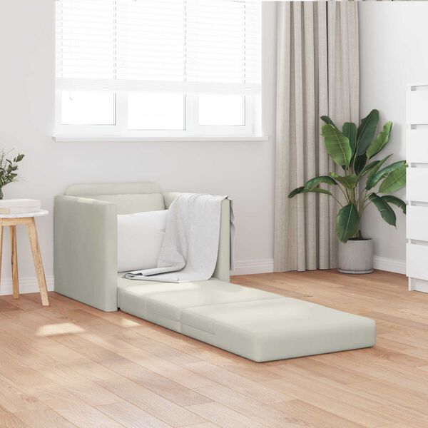 vidaXL Sovesofa 60cm Creme Fl&oslash;jl