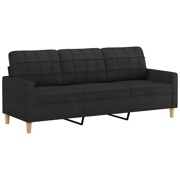 vidaXL 3-personers sofa 180 cm stof sort