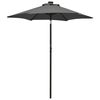 vidaXL parasol med LED-lys 200x211 cm aluminium antracitgrå