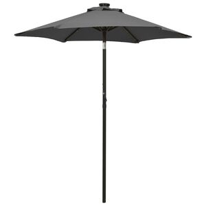 vidaXL parasol med LED-lys 200x211 cm aluminium antracitgr&aring;