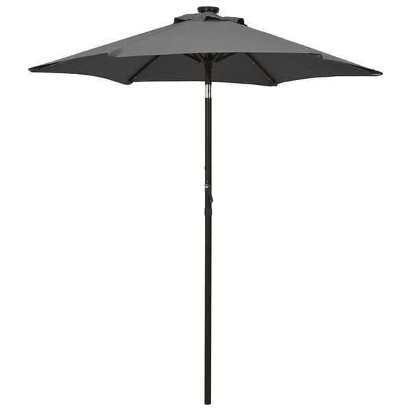 vidaXL parasol med LED-lys 200x211 cm aluminium antracitgrå