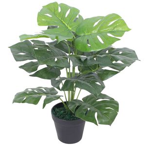 vidaXL kunstig monstera-plante med potte 45 cm gr&oslash;n