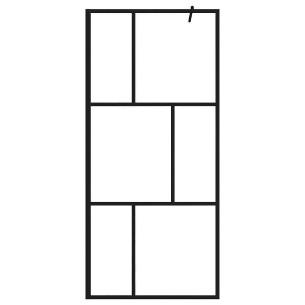 vidaXL brusevæg 90x195 cm hærdet glas sort