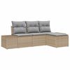 vidaXL Havesofa Sæt 4 pcs Beige Poly rattan