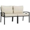 vidaXL havestole 2 stk. med sandfarvede hynder 62x75x79 cm st&aring;l