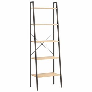 vidaXL stigereol med 5 hylder 56x35x174 cm lysebrun og sort