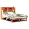vidaXL seng med reol uden madras 140x200cm massivt fyrretr&aelig; gyldenbrun