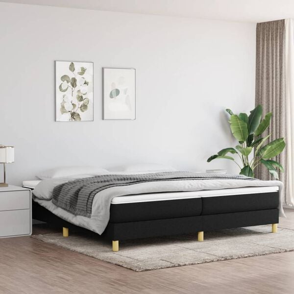 vidaXL Boxspring sengeramme 200x200 cm stof sort