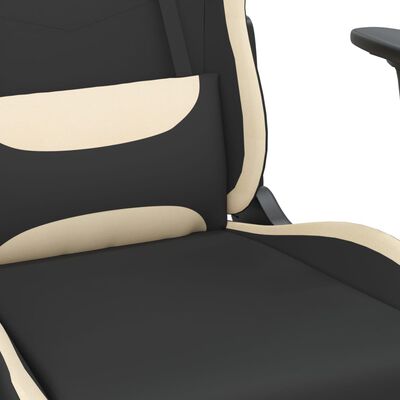 vidaXL gamingstol med fodstøtte stof sort og cremefarvet