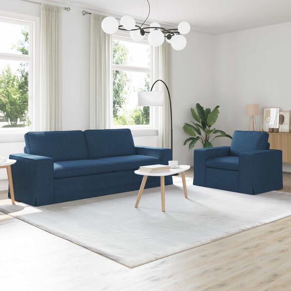 vidaXL Sofa 2 pcs Bl&aring; 182 x 80 x 82 cm Stof
