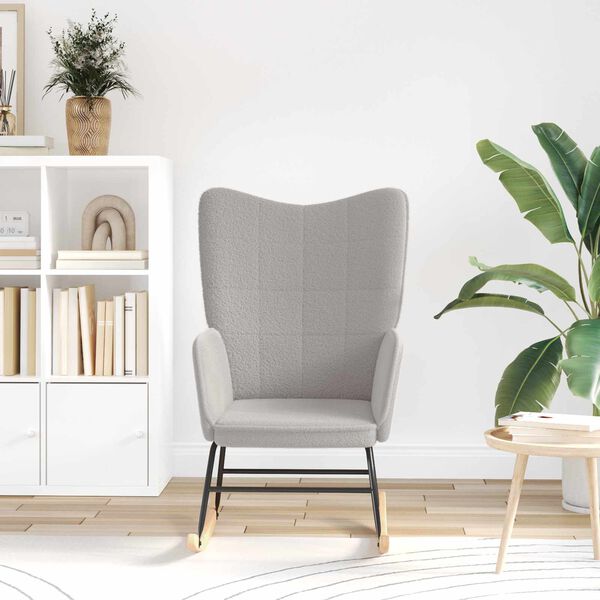 vidaXL Gyngestol Lysegr&aring; Sherpa-stof